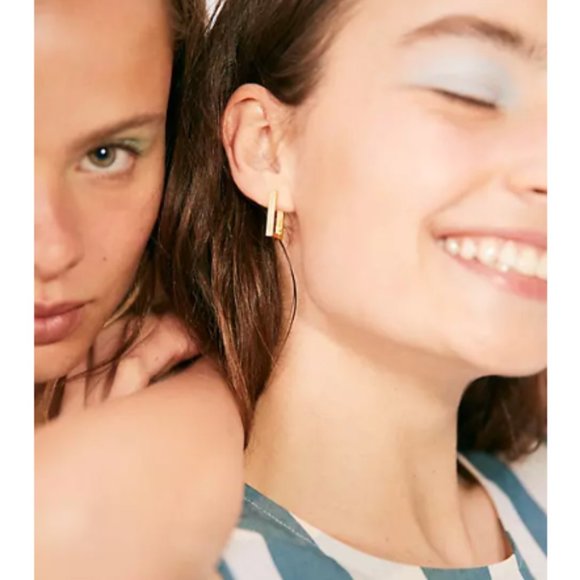 Madewell Jewelry - Madewell Square Huggie Hoop Earrings Gold hoops